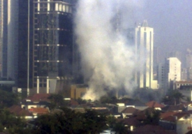 Hotel Marriot po výbuchu.